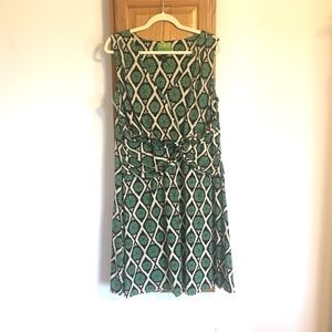 Tracy Porter Green Print Sleeveless Dress XL